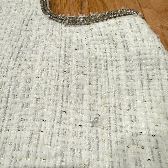 NBD Kenzie Mini Dress in White Tweed Metallic REVOLVE size L - Picture 12 of 12